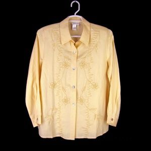 Coldwater Creek Light Linen Rayon Summer Jacket 14